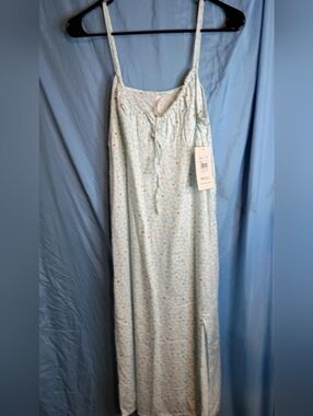 RVCA Pale Blue Floral-Print Spaghetti-Strap Nightdress